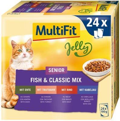 Produktbild MultiFit Senior Jelly Fish & Classic Mix (Senior, 24 Stk., 100 g)