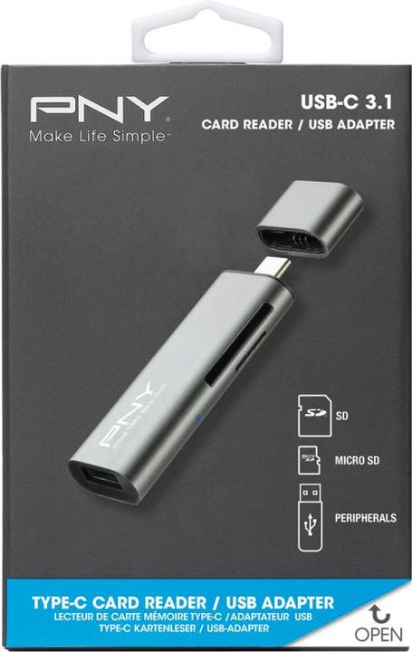 Immagine prodotto PNY Lettore/adattatore di schede RTCUA3N USB tipo C/A (USB 3.1, USB 2.0)