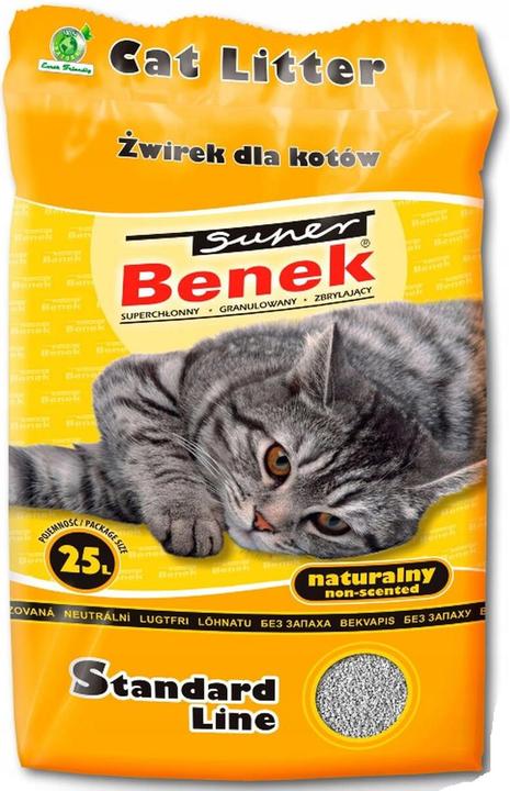 Super Benek Compact Natural 25L Active (Non-dusting, Fast absorbing, 30 kg)