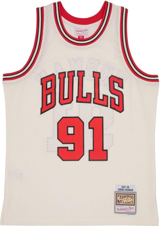 Immagine prodotto Mitchell & Ness Maglia Swingman Uomo dei Chicago Bulls Dennis Rodman, colore bianco sporco della squadra (L)
