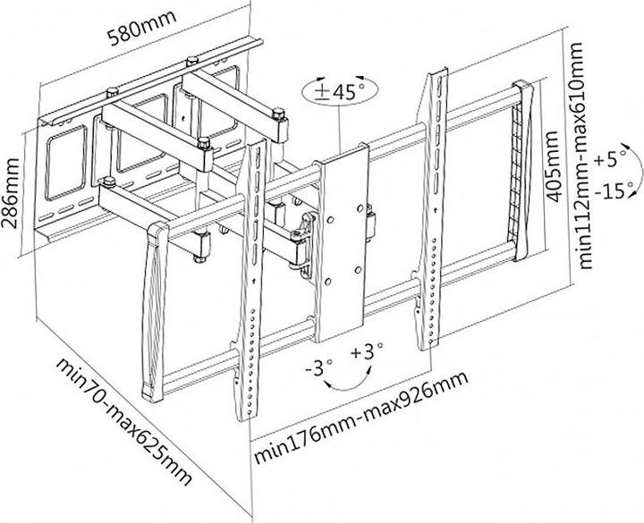 Immagine prodotto Maclean MC-679 - Supporto per monitor/TV VESA, 60-100", nero, 80 kg (Muro, 100", 80 kg)