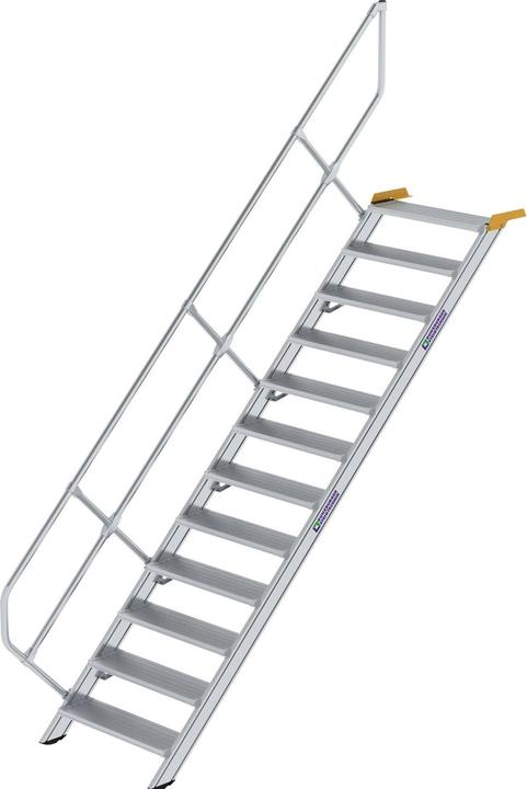 Actual product image Munk Stairs 45° Step width 800 mm 12 steps Aluminium fluted (Single ladder, 264 cm)