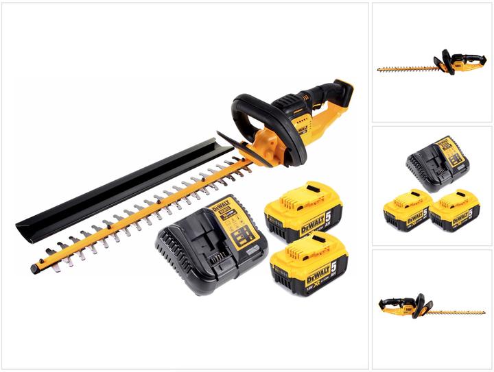 Actual product image DeWalt DCM 563 P2 cordless hedge trimmer 18V 55.8cm + 2x 5.0Ah battery + charger (Cordless hedgecutters)