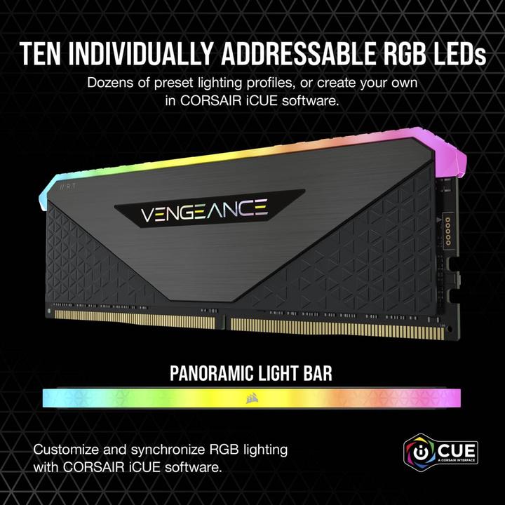 Image du produit Corsair Vengeance RGB RT (2 x 16GB, 3200 MHz, RAM DDR4, DIMM)