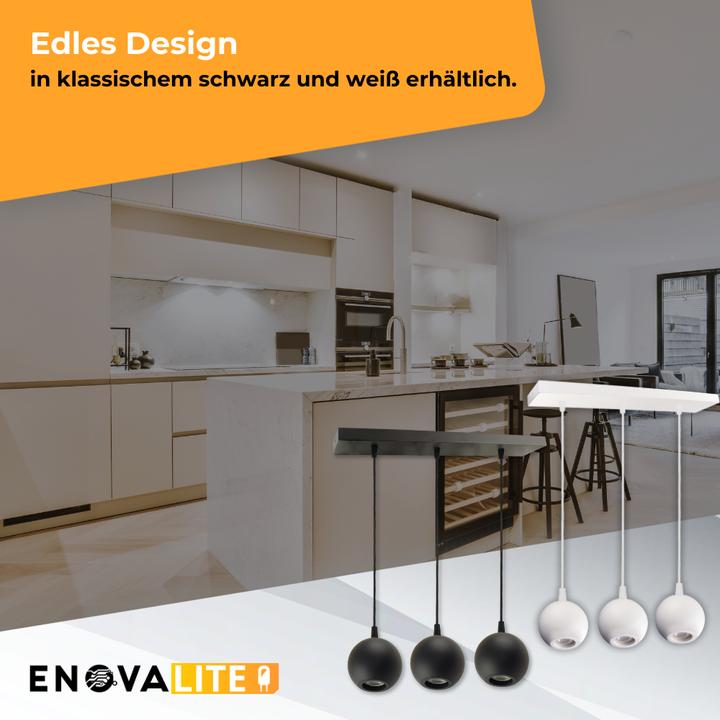 Produktbild Enovalite LED-Pendellampe GLOBE, GU10-Fassung, IP20, Ø10cm, 3 flammig, schwarz (GU10)