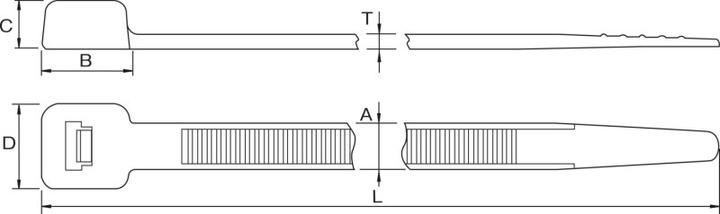 Actual product image HellermannTyton LK2A Bk Cable Tie Heat Rod-270x4.6mm (Plastic cable ties, 270 mm, 100 pcs.)