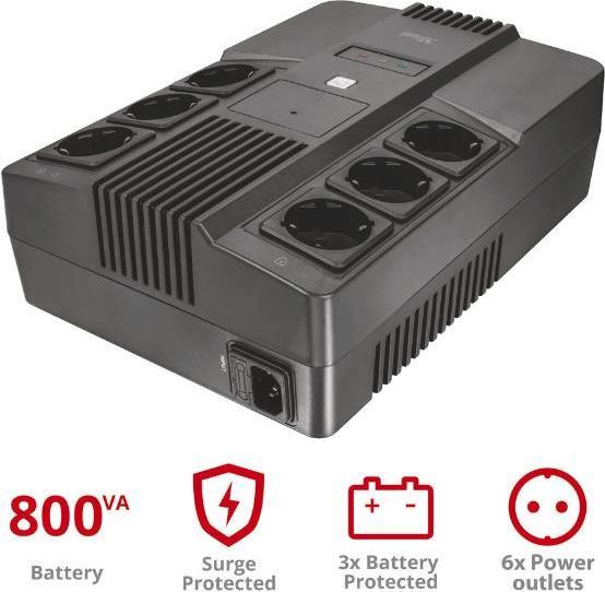 Image du produit Trust Usv Maxxon Powerip Ups 800va (800 VA, 800 W)