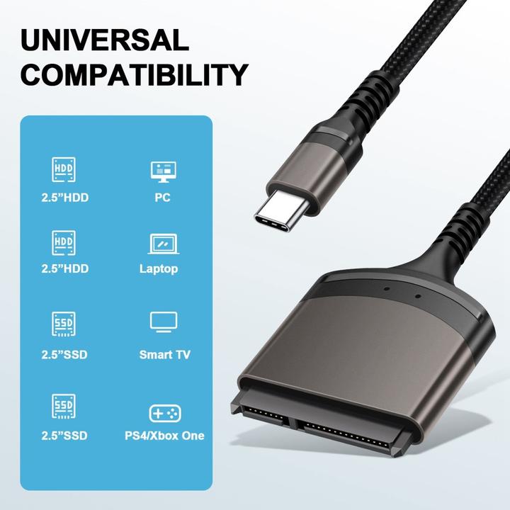 Produktbild Ueli Express SATA auf USB-C Adapter 5Gbps 22-Pin für Festplatten (5 W)