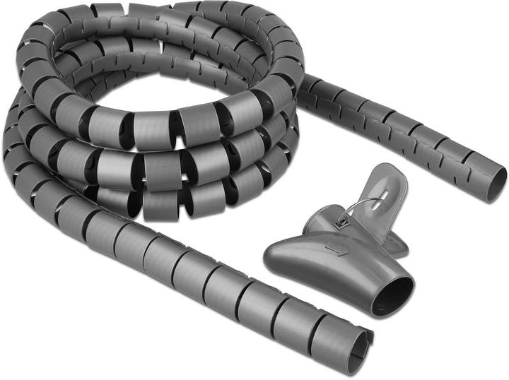 Actual product image Delock Spiral hose with retractable tool 2.5 m x 30 mm gray (Cable spiral hose, 250 cm)