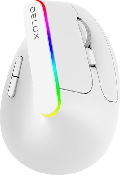 Produktbild Delux Wireless Vertical Mouse M618DB BT4.0 + 2.4Ghz 4000DPI RGB (Kabellos)
