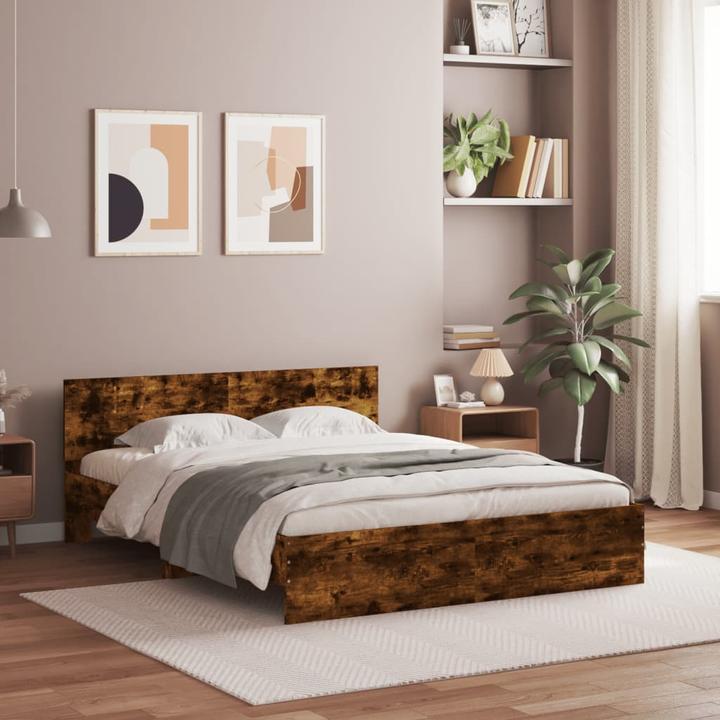 Produktbild VidaXL Bettgestell mit Kopfteil und LED-Beleuchtung (160 x 200 cm)