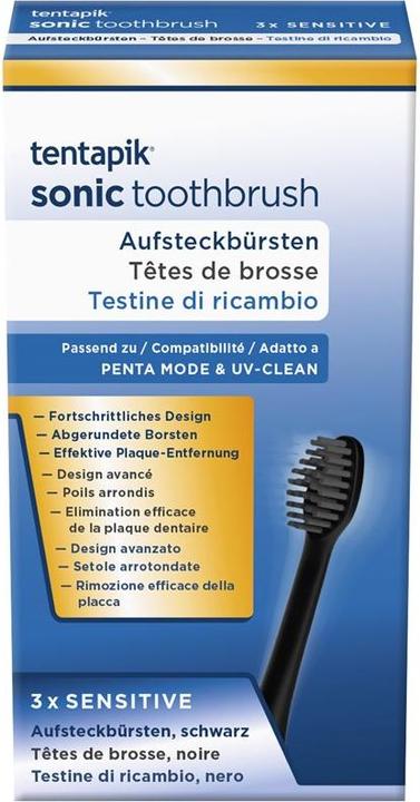 Produktbild Tentapik Aufsteckbürsten sensitive black 3 Stk (3 x)