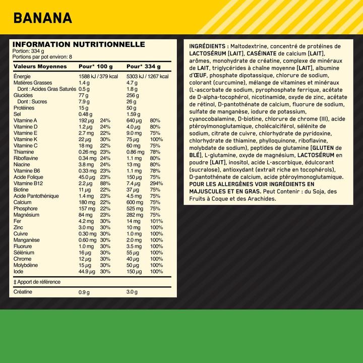 Image du produit Optimum Nutrition Serious Mass (Banane, 1 pcs, 2722 g)