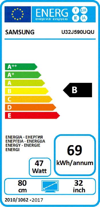 Energie-Label Samsung U32J590UQU UJ59 Series (3840 x 2160 Pixel, 32")