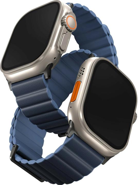 Image du produit Uniq pasek Revix Premium Apple Watch Series 1/2/3/4/5/6/7/8/SE/SE2/Ultra 42/44/45/49mm Edition Rever (Cuir véritable, Silicone, Acier inoxydable, 44mm)