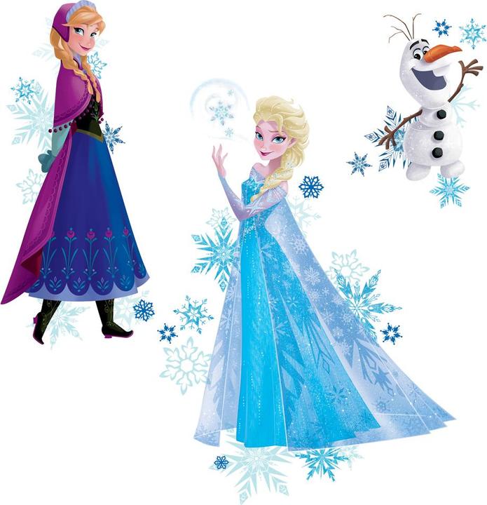 Produktbild Roommates RM - DISNEY Frozen Anna, Elsa & Olaf mit Schneeflocken (6 x 6 x 72 cm)