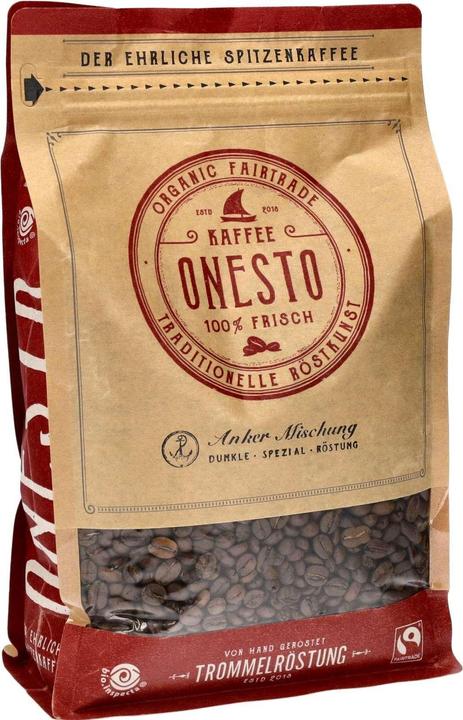 Actual product image Onesto Coffee beans organic anchor blend 1 kg (1000 g, Medium roast)