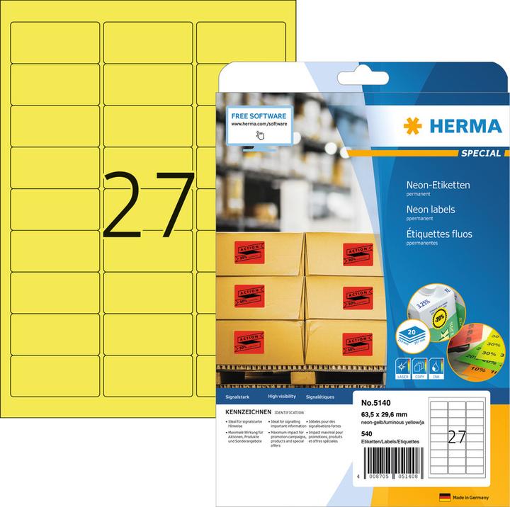 Immagine prodotto HERMA Etichette neon A4