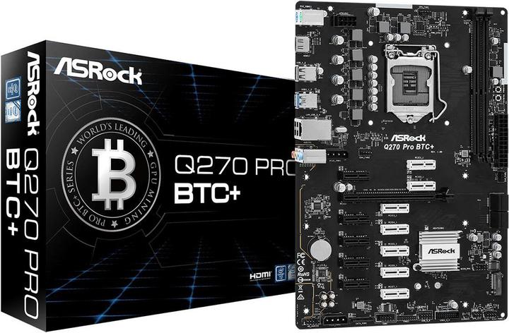 Image du produit AsRock Q270 Pro BTC (LGA 1151, Intel Q270, ATX)