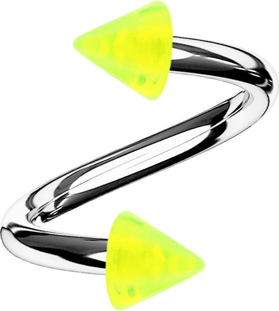 Produktbild Star Piercing Micro Spirale silber mit zwei Cones gelb transparent (Acryl, ohne Messing, Chirurgenstahl 316L)