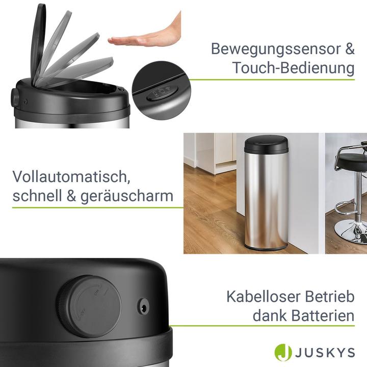 Actual product image Juskys Automatic waste bin with sensor (50 l)