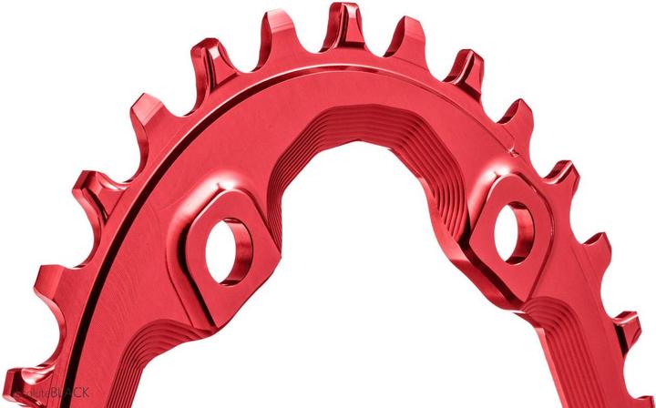 Actual product image AbsoluteBLACK aBLACK MTB OVAL XT M8000/MT700 assymetrical chainring N/W RED ROT (36)