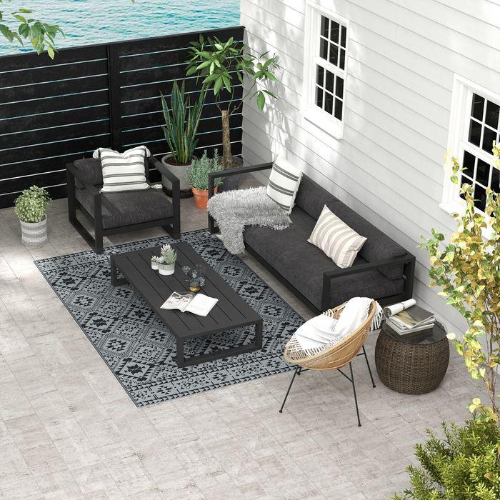 Immagine prodotto Swisshandel24 Tappeto da esterno Tappeto in plastica idrorepellente, reversibile, per campeggio e patio