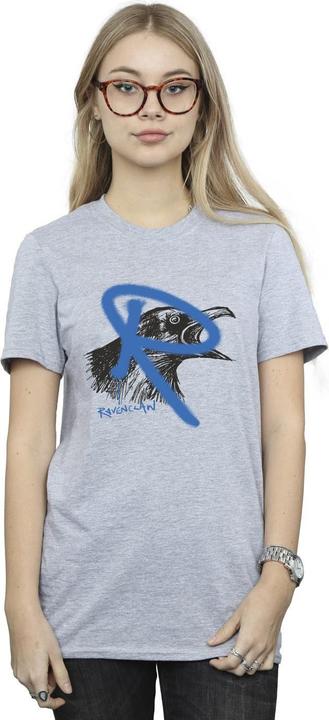 Actual product image Womens/Ladies Ravenclaw Pop Spray Cotton Boyfriend T-Shirt (M)