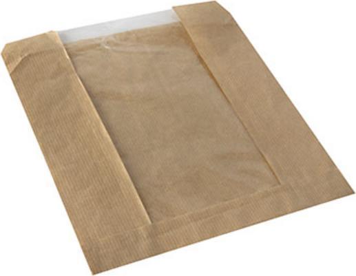Image du produit Papstar Sachet à bande transparente avec fenêtre en PLA brun pur pur