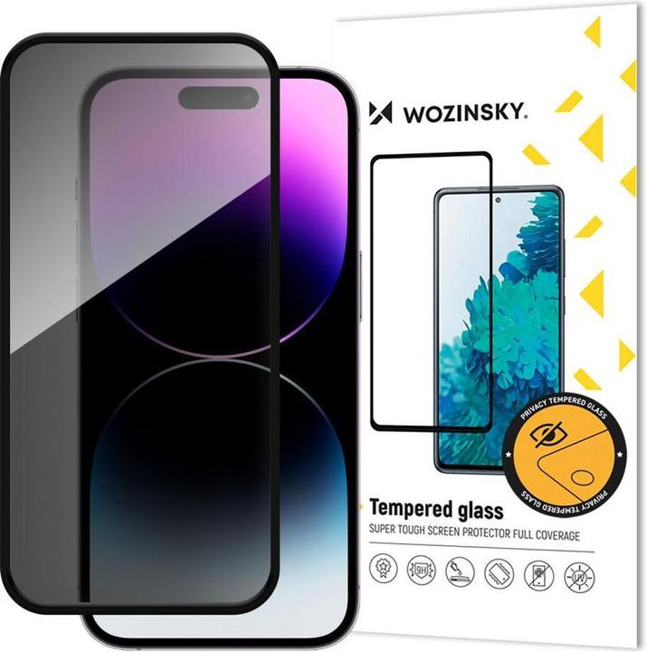Actual product image Wozinsky Privacy Glass Tempered Privacy Glass with Anti-spy Filter for iPhone 16 (1 Piece, Apple iPhone 16)