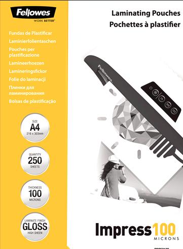Produktbild Fellowes Impress 100 (A4, 250 Stück, 100 µm)