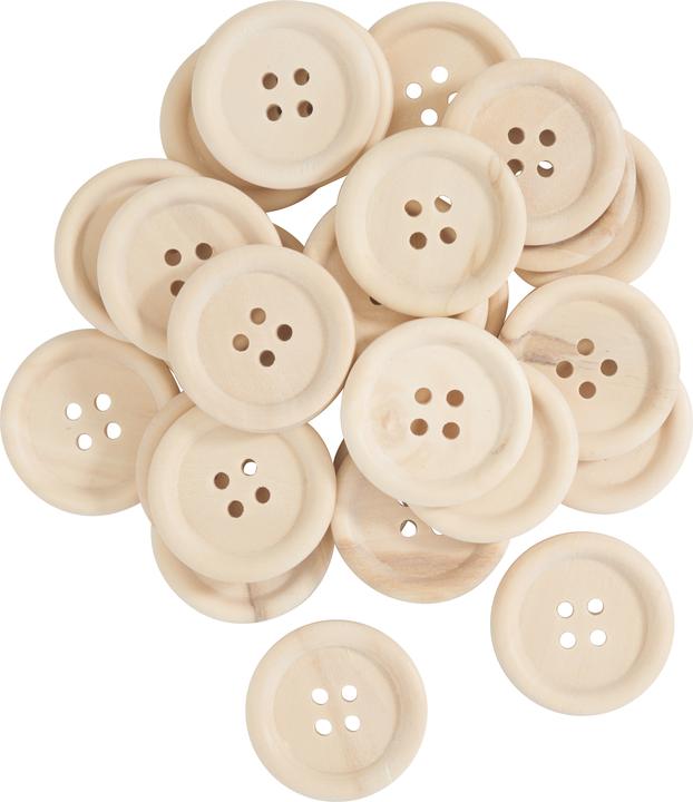 Image du produit VBS Boutons en bois "Nature", 25 pièces
