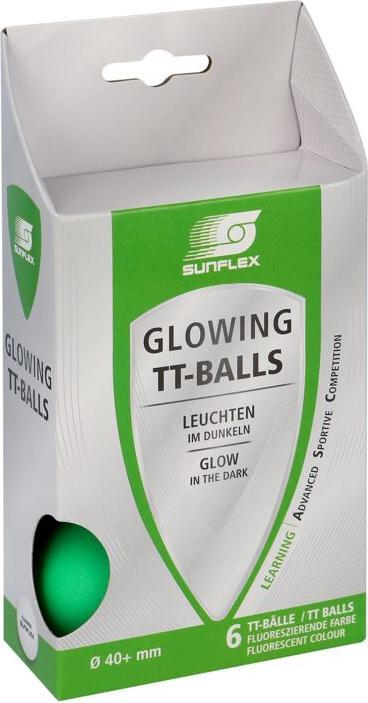 Sunflex ® Tischtennisbälle Glow in the Dark, 6er-Set (6 Stk.)