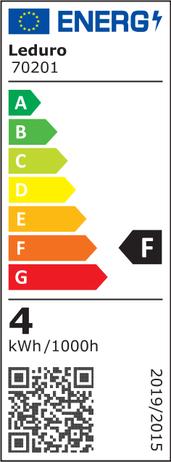 Energie-Label Leduro LED FILAMENT spuldze G45 E14 4W (E14, 4 W, 400 lm, 1 x, F)