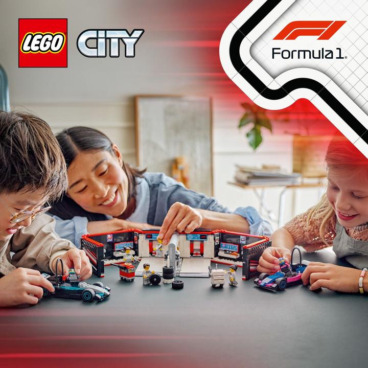 Image du produit LEGO F1 Garage mit Mercedes-AMG & Alpine Rennautos (60444, LEGO City)