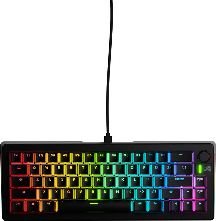 Actual product image Glorious GMMK 3 65 % Custom Gaming Keyboard - Pre-Built, ANSI (US), Fox Switches, black (US, Cable)