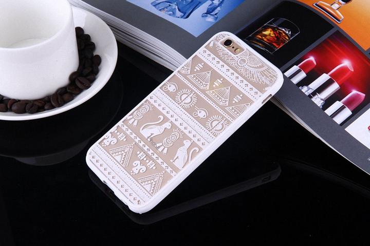 Actual product image König Design Apple iPhone 6s Plus Mobile Cover Mandala Case Motif Egyptian Characters White New (Apple iPhone 6 Plus)