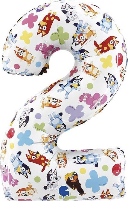 Actual product image Grabo Balloons XL Bluey Bingo numbers 2 balloon