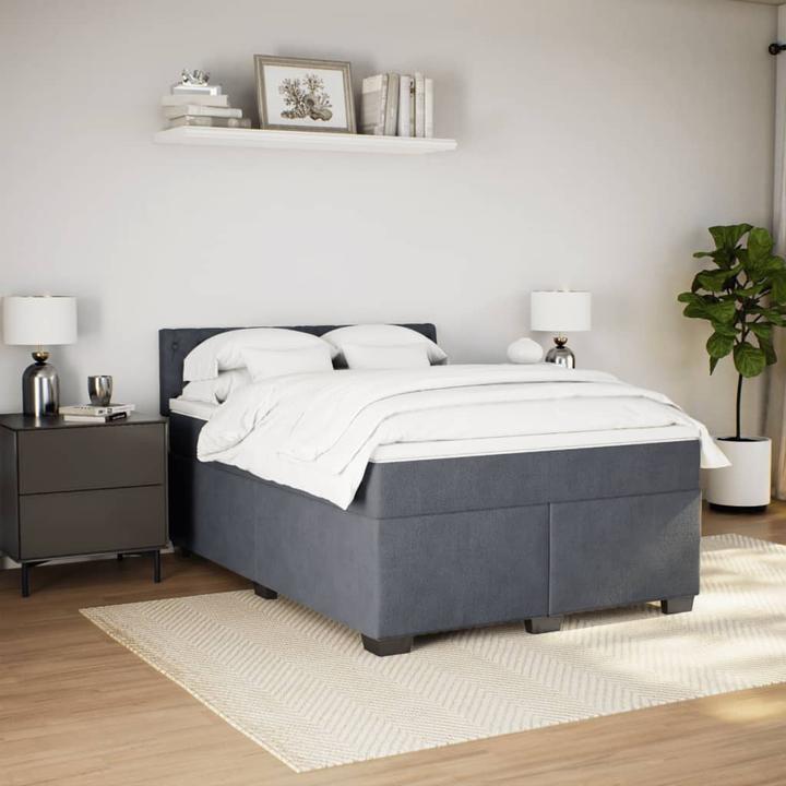Image du produit VidaXL Bo x lit de saut avec matelas 160 x 200 cm velours (160 x 200 cm, 160 x 200 cm)
