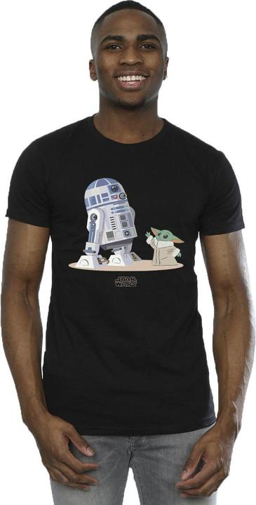 Actual product image Star Wars Mens The Mandalorian R2D2 And Grogu T-Shirt (L)