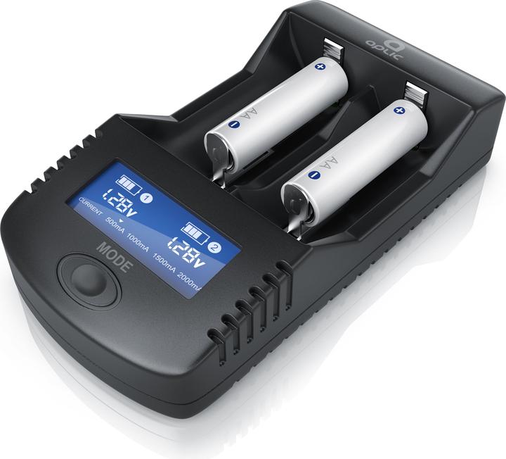 Produktbild Aplic Power Akku Ladegerät, Akku Ladestation, Batterieladegerät, Mikroprozessorgesteuerte Ladetechnologie (1 Stk., 14500, 16340, 18650, 26650, Ladegerät ohne Akku)