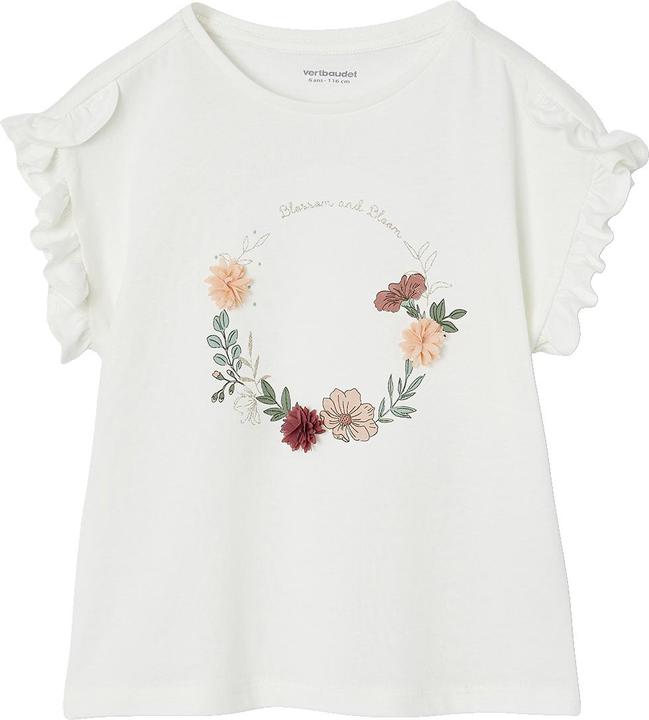 Vertbaudet Festliches Mädchen T-Shirt mit Blumenkranz
