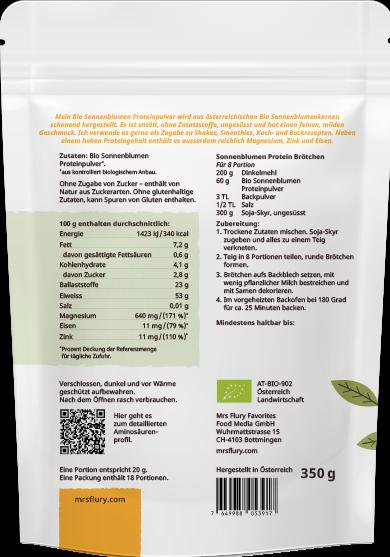 Nährwerte und Zutaten Mrs Flury Bio Protein (350 g)