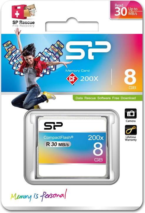 Actual product image Silicon Power SP008GBCFC200V10 Memory Card Compact Flash (8 GB, CF)