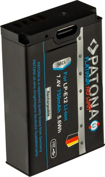 Actual product image Patona Platinum USB-C Canon LP-E12 (Rechargeable battery)