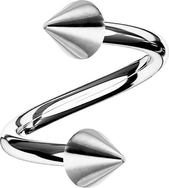 Produktbild Star Piercing Micro Spirale silber mit zwei Cones (ohne Messing, Chirurgenstahl 316L)