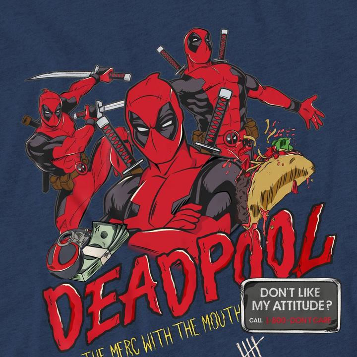 Actual product image Deadpool Unisex Adult Attitude T-Shirt (L)