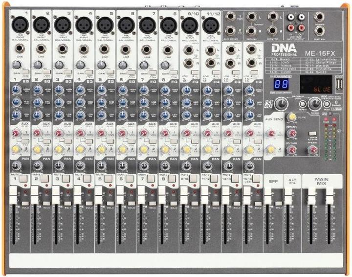 Produktbild No Name DNA ME-16FX Audiomixer mit 16 Kanälen USB Bluetooth