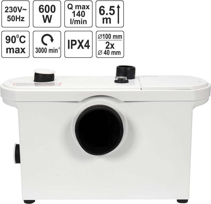Produktbild Toya WAVE WC-PUMPE 600W MIT MAHLWERK (Hauswasserpumpe)