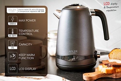 Productafbeelding Adler Metallkessel 1 7L mit LCD & Temperaturregelung (1.70 l)